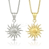 304 Stainless Steel Sun Pendant Box Chain Necklaces for Women Men NJEW-YW00002-01-2