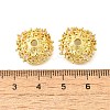 Flower Brass Micro Pave Clear Cubic Zirconia Bead Caps KK-V008-30G-3