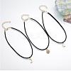 3Pcs 3 Styles Moon Star Sun Alloy Pendant Faux Suede Cord Multi-Strand Choker Necklaces for Women FS-WG071C8-01-5