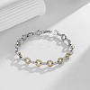 Brass Micro Pave Clear Cubic Zirconia Link Chain Bracelets for Women BJEW-B145-02-1