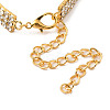 Adjustable 3-Row Iron Rhinestone Cup Chain Pet Collars AJEW-A054-01D-3