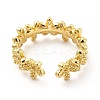 Clear Cubic Zirconia Flower Wrap Open Cuff Ring X-KK-H439-13G-3