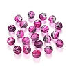Two Tone Transparent Spray Painted Acrylic Corrugated Beads ACRP-YW0001-04B-12mm-1