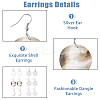 6 Pairs 6 Style Natural Shell Geometry Dangle Earrings EJEW-FI0001-79-4