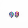 Rack Plating Rainbow Color Alloy Beads PALLOY-S180-371-2