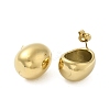 304 Stainless Steel Oval Stud Earrings for Women EJEW-U020-18G-2