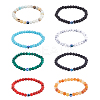 8Pcs 8 Style Natural & Synthetic Mixed Gemstone & Evil Eye Round Beaded Stretch Bracelets Set BJEW-FI0001-48-1