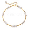 Natural Freshwater Pearl Potato Beaded Brass Tube Link Bracelets for Women TP7024-1-3