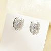 Brass Micro Pave Clear Cubic Zirconia Stud Earrings EJEW-R016-26P-07-2