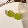 Golden Alloy Enamel Earrings for Women FS-WG85681-18-1
