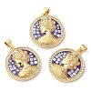 Rack Plating Brass Cubic Zirconia Pendants X-KK-K385-079G-1