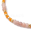 Bohemian Style Natural Sunstone & Glass Braided Bead Bracelet BJEW-JB10136-03-3