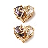 Brass Micro Pave Cubic Zirconia Beads KK-A259-20G-02-1