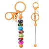 Baking Paint Alloy and Brass Bar Beadable Keychain for Jewelry Making DIY Crafts DIY-YW0007-58D-1
