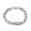 304 Stainless Steel Oval Link Chain Bracelets for Women Men BJEW-F488-29P-4