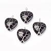 Natural Black Agate Pendants G-G713-F01-1