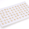 Footprint Brass Natural Pearl Stud Earrings PEAR-N020-05W-3