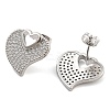 Brass Pave Cubic Zirconia Stud Earrings EJEW-U005-10P-2
