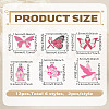 12Pcs 6 Styles Breast Cancer Pink Awareness Ribbon Theme Alloy Enamel Pendants ENAM-LP0002-40-2