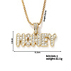 Hip-hop Alloy Rhinestones Word Honey Pendant Necklace KF1466-1
