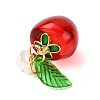 8Pcs Baking Paint Transparent Glass Charms PALLOY-JF04490-5