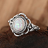 Alloy with Plastic Imitation Opal Finger Rings FS-WG4C942-05-3