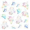 12 Sheets 2 Styles Laser Butterfly PET Waterproof Car Stickers DIY-GA0006-08-1