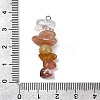 Gradient Color Natural Quartz Crystal & Natural Red Aventurine & Natural Sunstone & Natural Topaz Jade Chip Beaded Pendants PALLOY-JF02790-09-3