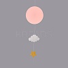 Kindergarten Window Hanging 3D Paper Flat Round Cloud Ornaments LS-HJEW-WH0002-03-1