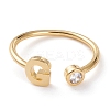 Brass Micro Pave Clear Cubic Zirconia Cuff Rings RJEW-Z005-G-G-1