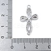 Rack Plating Brass Micro Pave Clear Cubic Zirconia Flower Connector Charms KK-A234-062P-3