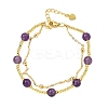 Natural Amethyst Bracelets BJEW-D330-01G-05-4
