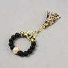Silicone Round Beaded Keychain Wristlet AJEW-SZC0007-06B-2