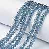 Electroplate Transparent Glass Beads Strands EGLA-A034-T3mm-G10-1