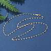Brass Dapped Chain Necklaces for Women Men NJEW-Z068-11G-2