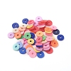 Flat Round Eco-Friendly Handmade Polymer Clay Beads CLAY-R067-8.0mm-M1-4