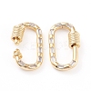 Brass Micro Pave Cubic Zirconia Screw Carabiner Lock Charms X-ZIRC-L093-58A-G-2