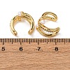 Brass Micro Pave Clear Cubic Zirconia C-Shaped Cuff Earrings EJEW-D328-08G-5
