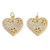 Brass Pave Cubic Zirconia Pendants KK-U009-10F-G-1