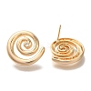 Brass Micro Pave Clear Cubic Zirconia Spiral Stud Earrings for Women EJEW-U026-02G-1