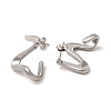 304 Stainless Steel Twist Wave Stud Earrings for Women EJEW-P219-03P-2