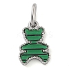 Synthetic Malachite Bear Charms STAS-B075-01P-01-1