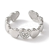304 Stainless Steel Open Cuff Ring for Women RJEW-F166-08P-01-2