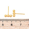 201 Stainless Steel Beaded Horizontal Bar Stud Earrings with 316 Stainless Steel Pin for Women STAS-K238-01G-2