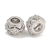 Rack Plating Brass Micro Pave Clear Cubic Zirconia Beads KK-U030-17P-1