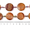 Natural Striped Agate/Banded Agate Coin Beads Strands G-NH0040-01B-2