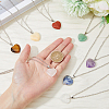 8Pcs 8 Styles Natural Mixed Gemstone Heart Pendant Necklace with Alloy Chains NJEW-FI0001-45-3