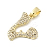 Brass Micro Pave Cubic Zirconia Pendants ZIRC-C012-01G-22-2