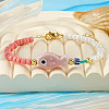 Porcelain & Glass Beaded Fish Charm Bracelets for for Women UD7779-1