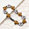 Halloween Brass Enamel Link Bracelets for Women BJEW-B149-01-3
